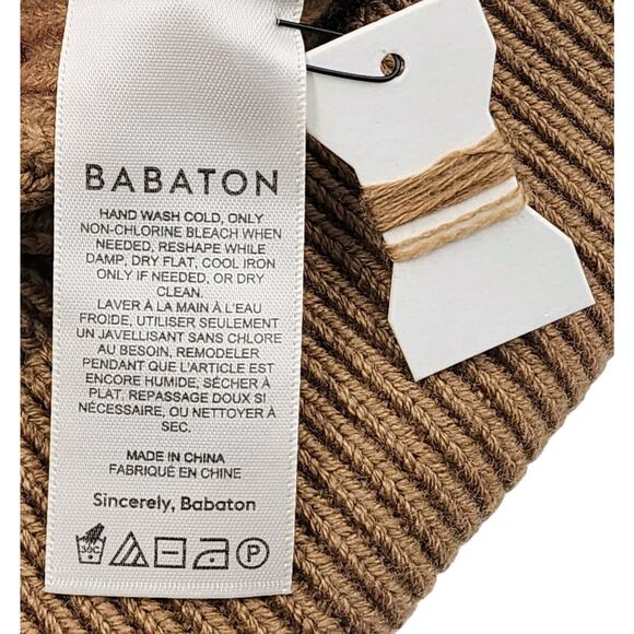 Aritzia Babaton Roger Sweater Merino Wool Tan Brown V Neck Ribbed Womens XS - Picture 6 of 11